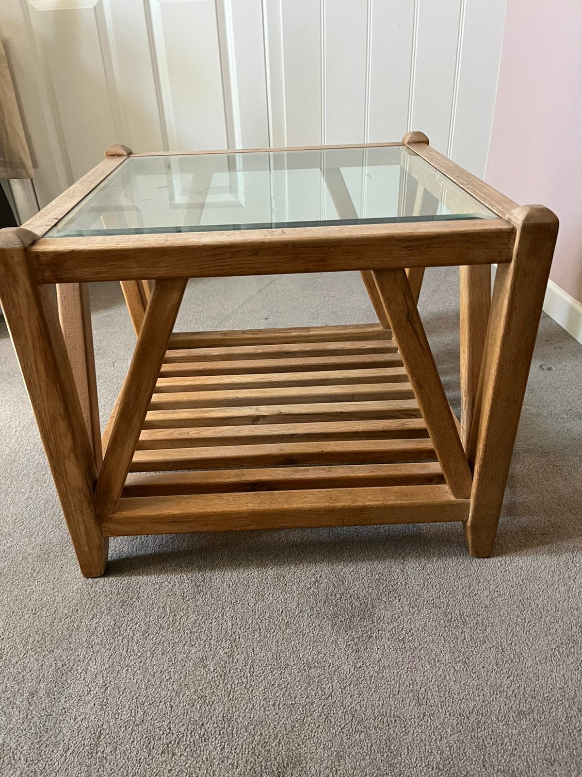 Bijzet of hoektafel, Ophalen, Gebruikt, 50 tot 100 cm, Eikenhout