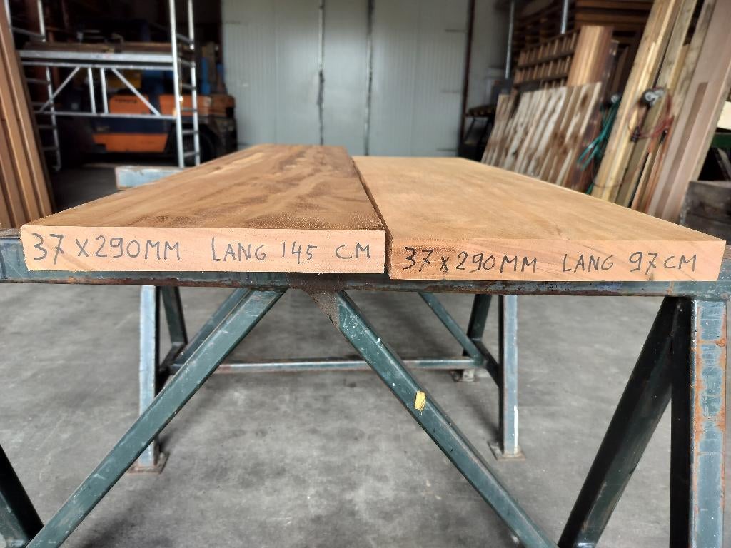 Mahonie houten planken, Doe-het-zelf en Verbouw, Hout en Planken, Ophalen, 25 tot 50 mm, Nieuw, Plank