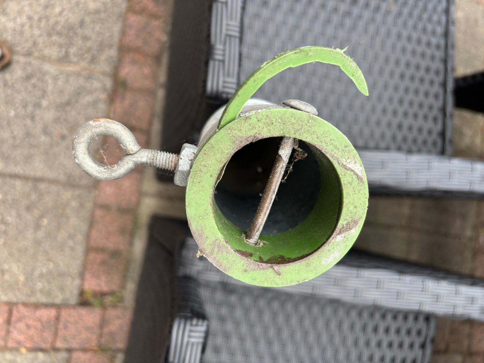 Grondanker voor parasol of droogmolen, Ophalen, Gebruikt