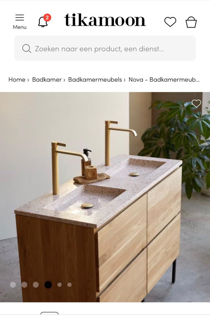 Double sink, Huis en Inrichting, Ophalen, Overige typen, Nieuw, Minder dan 100 cm
