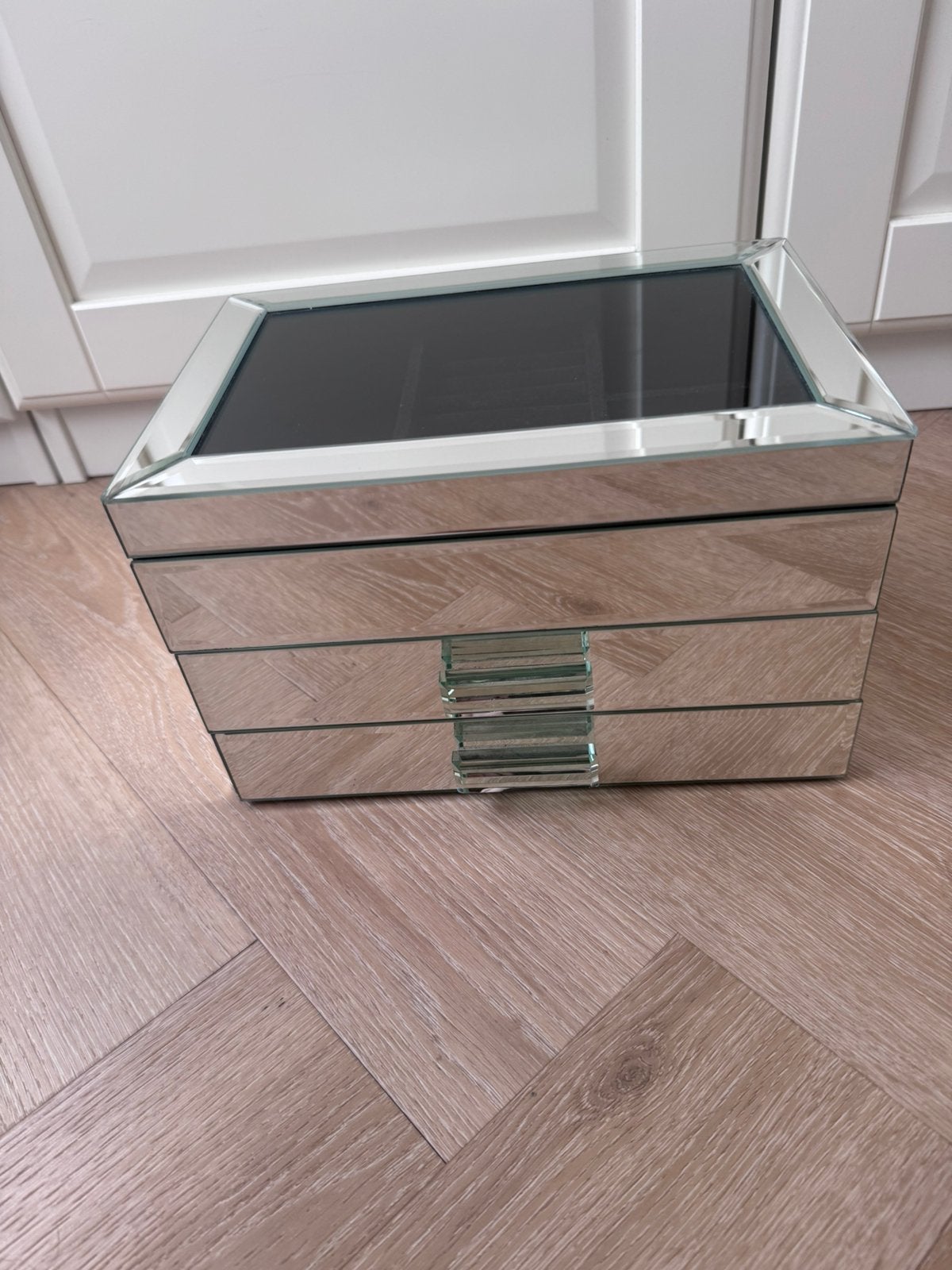 Luxe spiegel-sieradendoos met 3 lades Zara Home, Ophalen of Verzenden, Zo goed als nieuw, Zwart