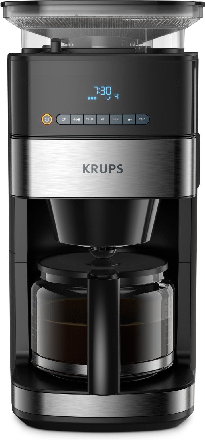 Krups Grind en Brew koffiezetapparaat KM8328, 10 kopjes of meer, Koffiemachine, Zo goed als nieuw, Koffiebonen