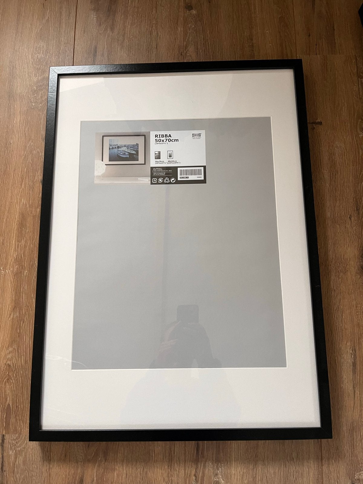 IKEA RIBBA Fotolijst 50x70 cm Zwart met Passe-partout, Ophalen, Nieuw, Fotolijst, Met glas