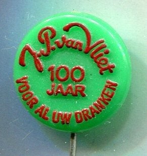 J.P. van Vliet 100 jaar voor al UW dranken speldje ( U_156), Verzenden, Nieuw, Merk, Speldje of Pin