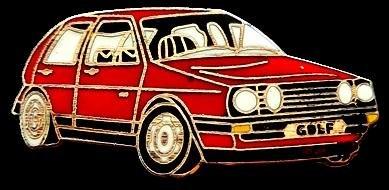 Volkswagen Golf 2 rood emaille, Verzenden, Nieuw, Transport, Speldje of Pin