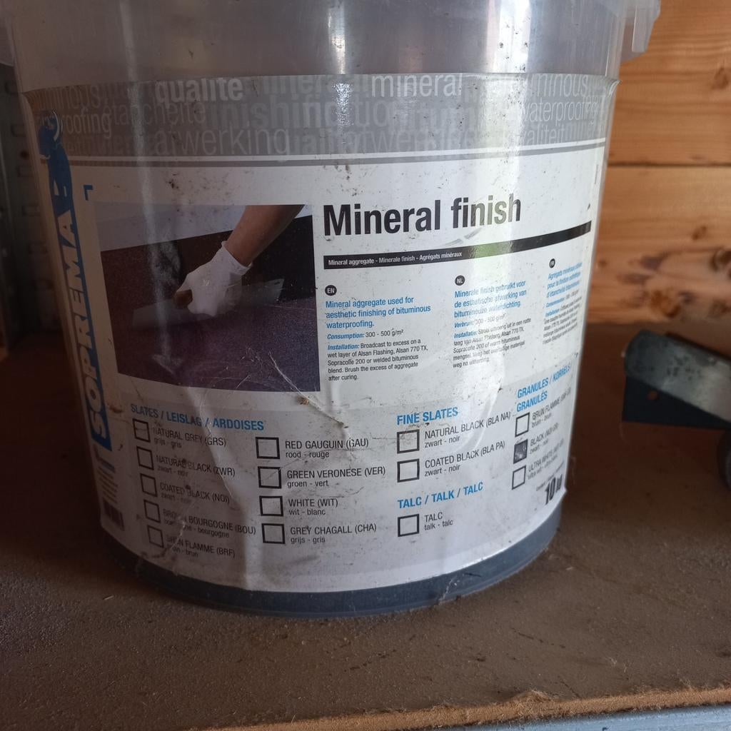 Minerale finish voor bitumen dakbedekking, zwart, Ophalen of Verzenden