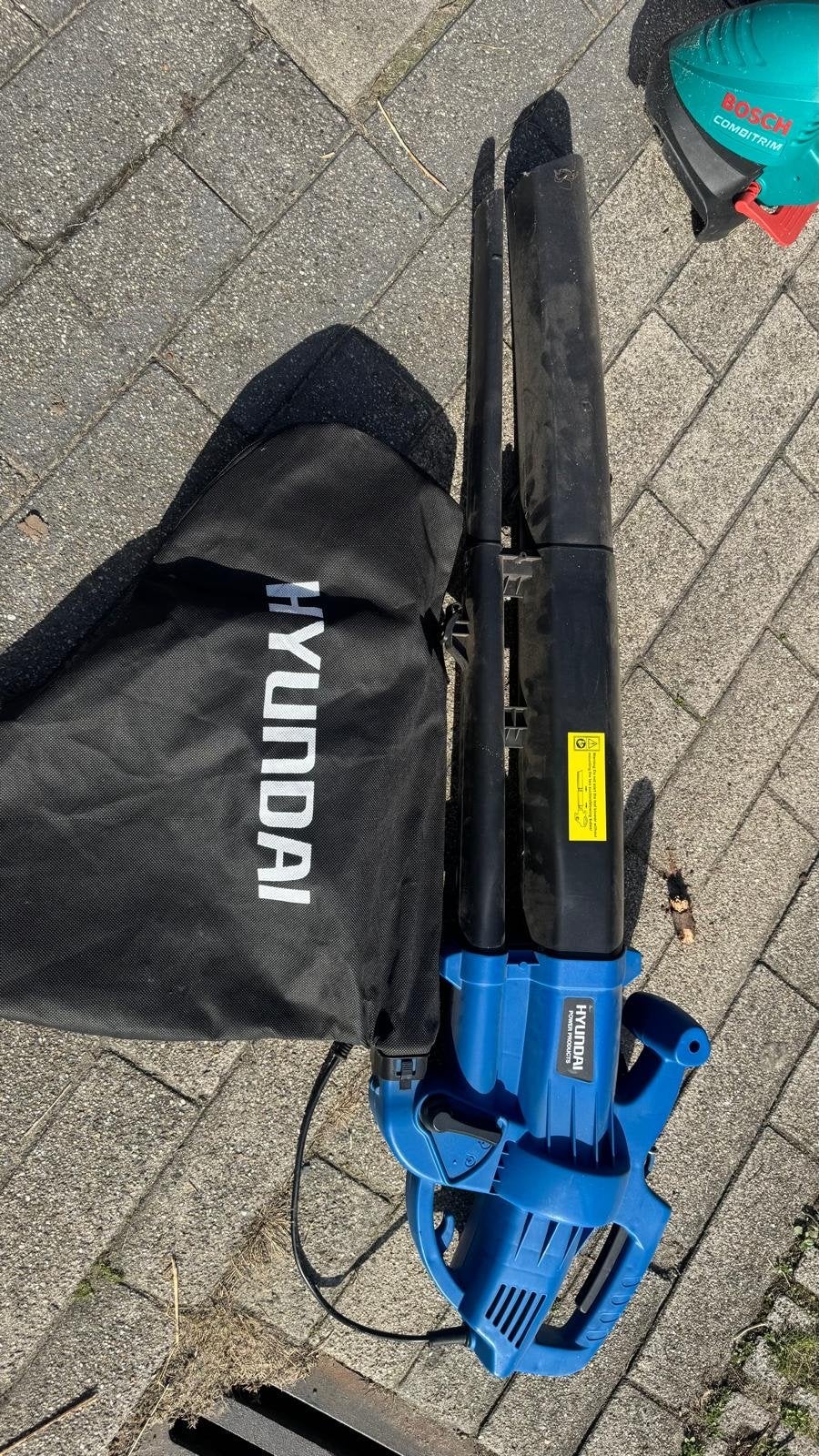 Hyundai Bladblazer/Bladzuiger met Opvangzak, Ophalen, Gebruikt, Handgedragen, Met opvangzak