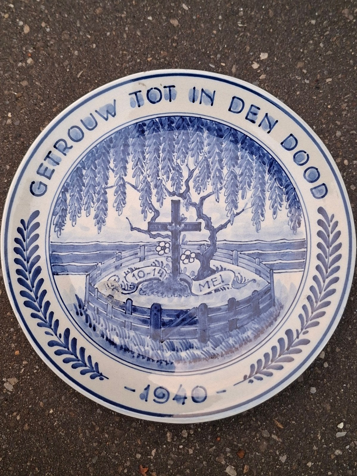 Getrouw tot in den dood wandbord mei 1940 mobilisatie, Ophalen of Verzenden, Overige soorten, Nederland, Kunstobject