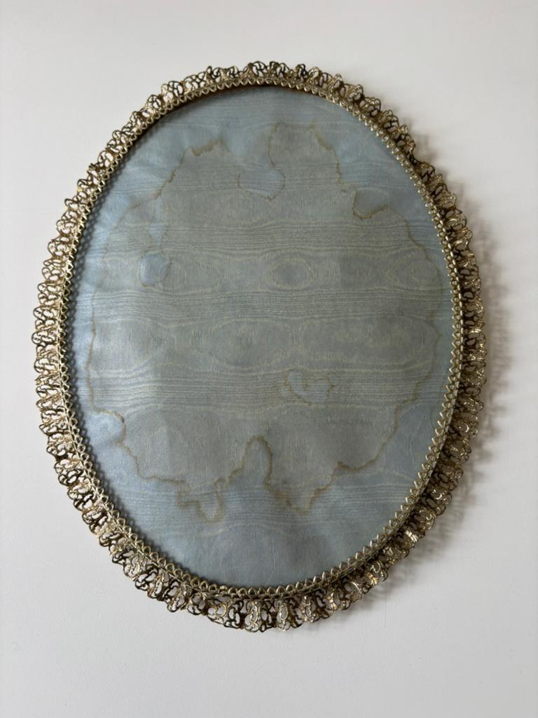 Vintage ovale fotolijst met bol glas, Ophalen of Verzenden