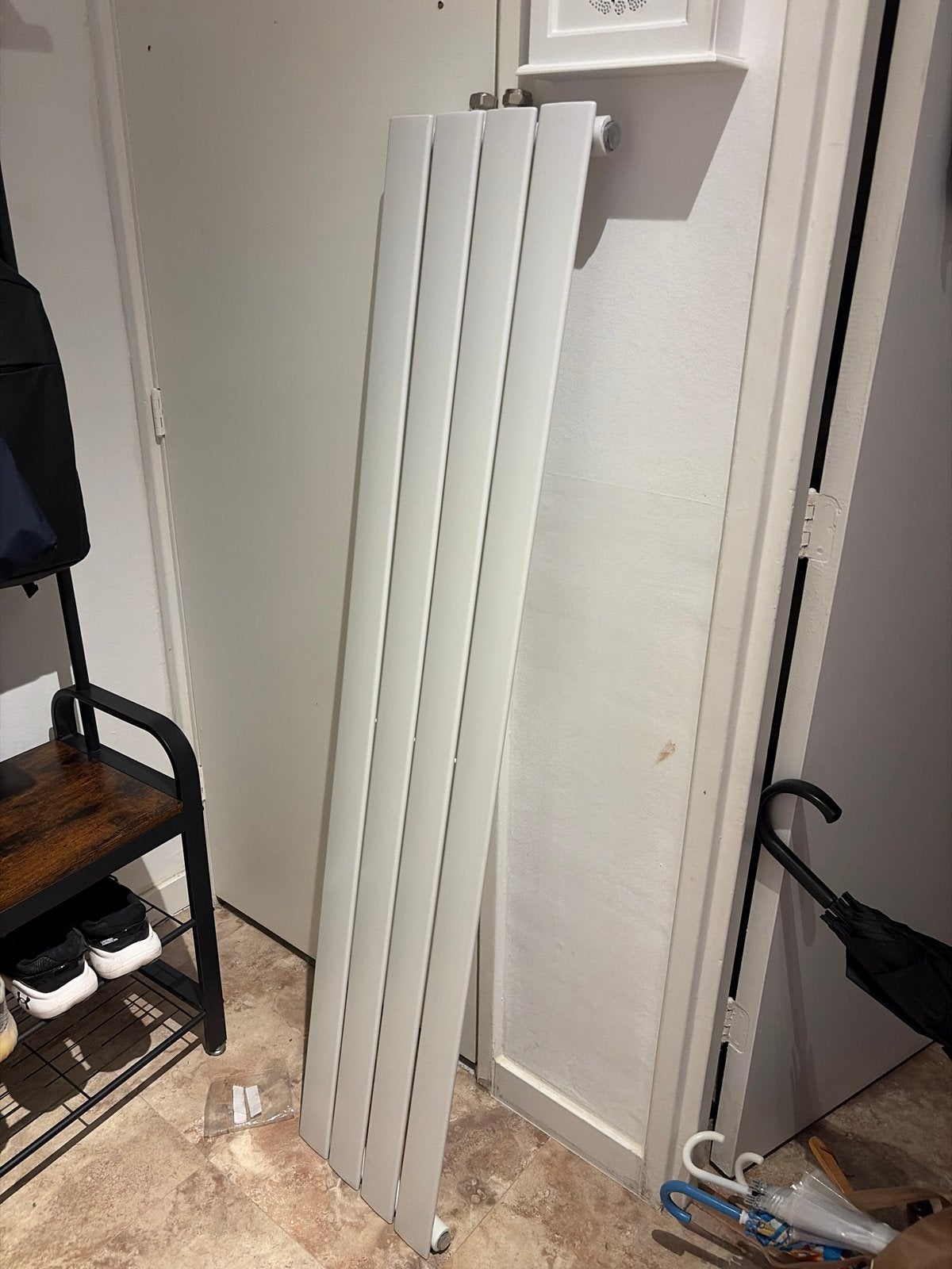 Platte witte design radiator -  31cm bij 150cm, Ophalen, Radiator, Minder dan 60 cm, 80 cm of meer
