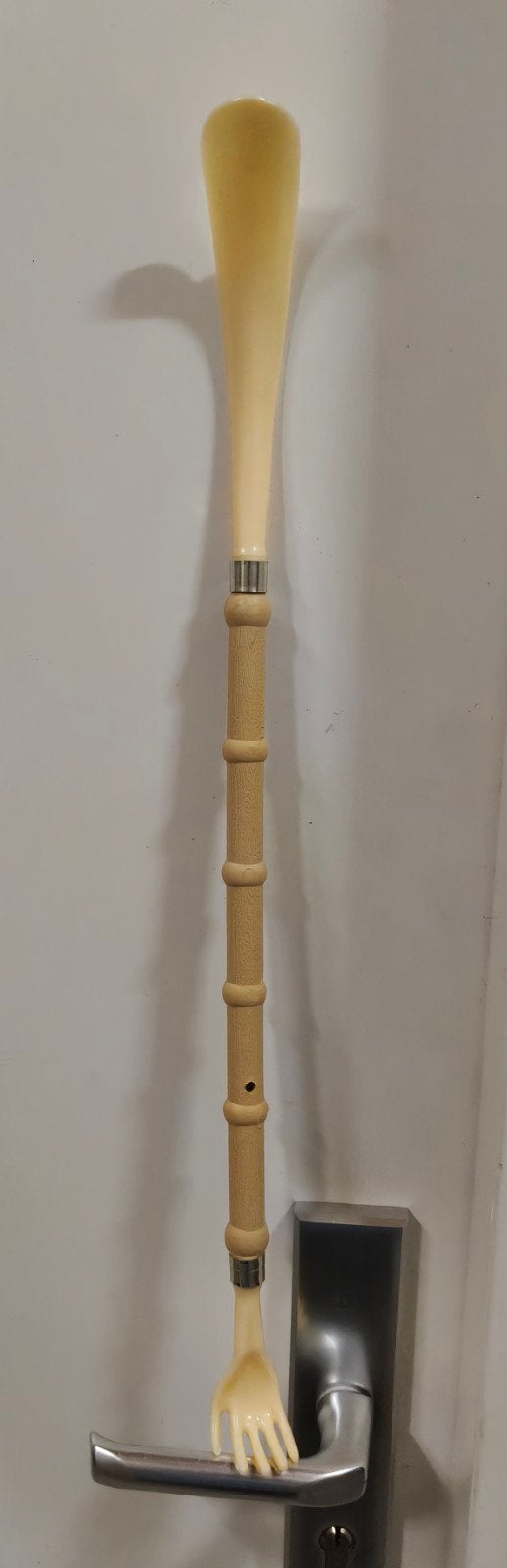 Vintage schoenlepel met rugkrabber handje, Ophalen