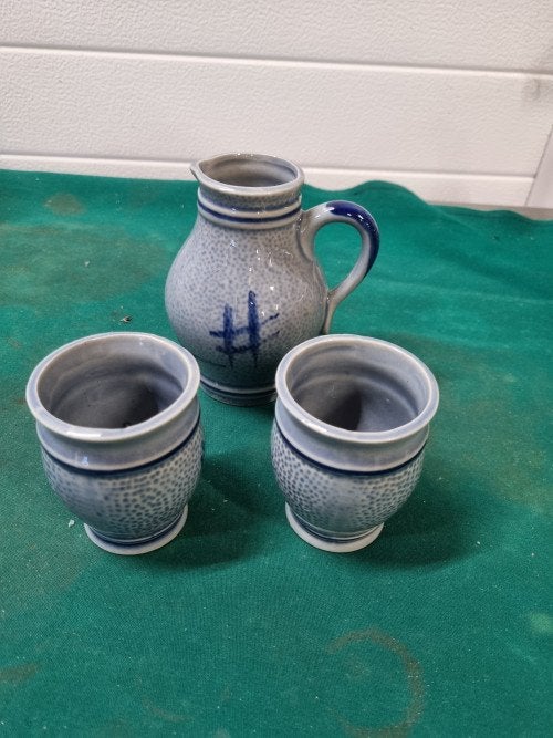 wijnset keuls blauw drie delig, Ophalen of Verzenden
