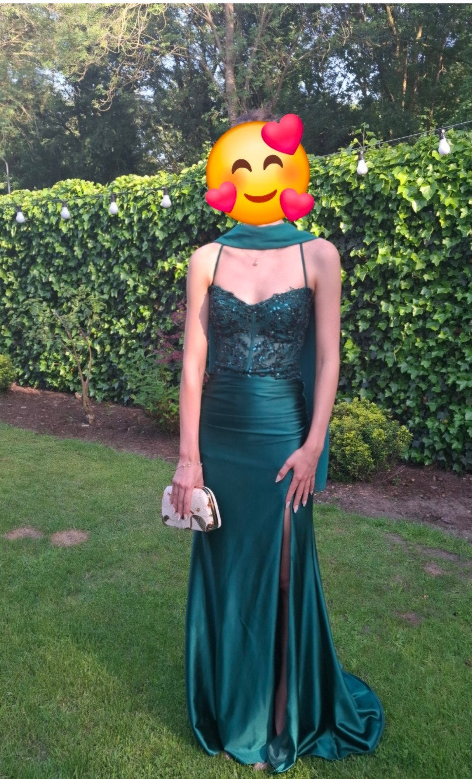 Prachtige diepgroene galajurk, maat XXS, Dreamdresses, Galajurk, Ophalen of Verzenden, Zo goed als nieuw, Maat 34 (XS) of kleiner