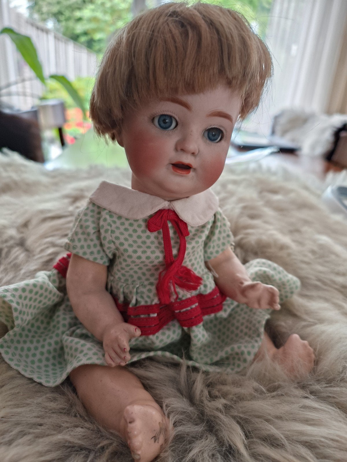 Antieke K&H 680 Porseleinen Pop met Slaapogen, Verzenden, Gebruikt, Pop