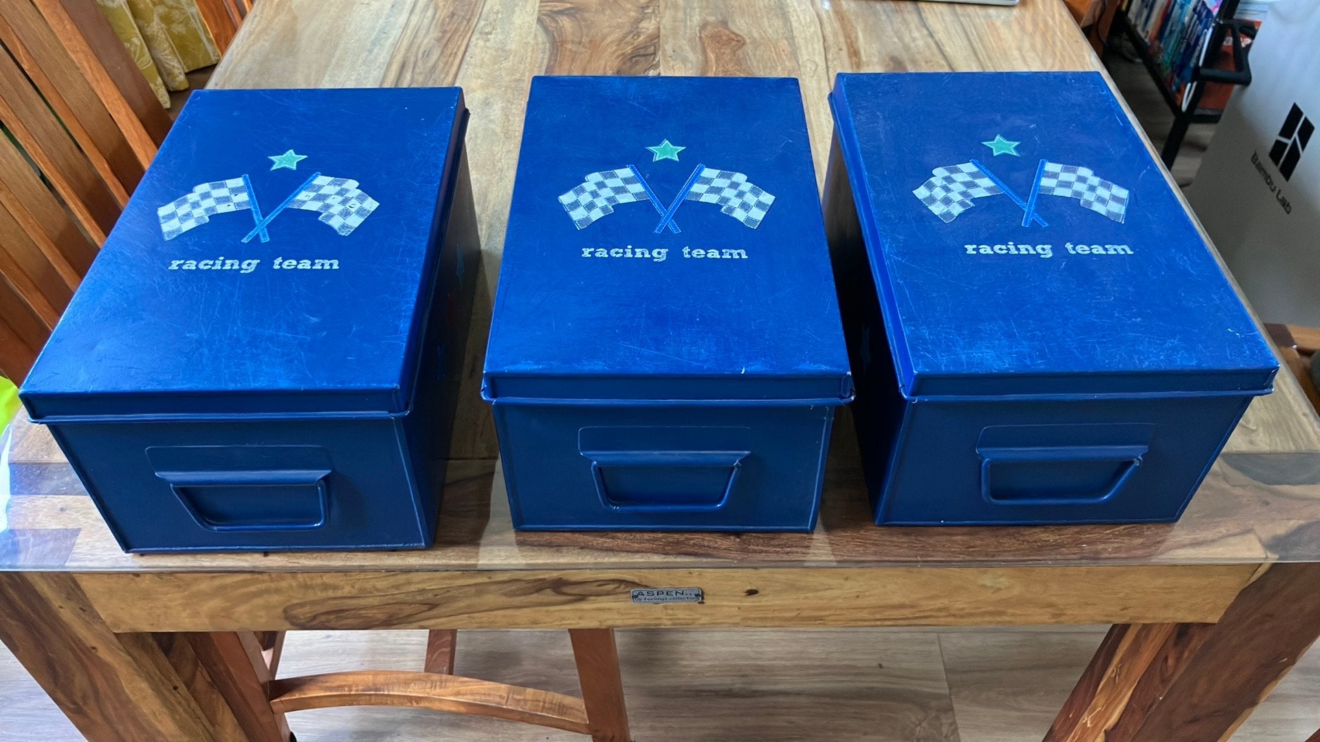 3 stoere metalen opbergdozen, Ophalen, Zo goed als nieuw