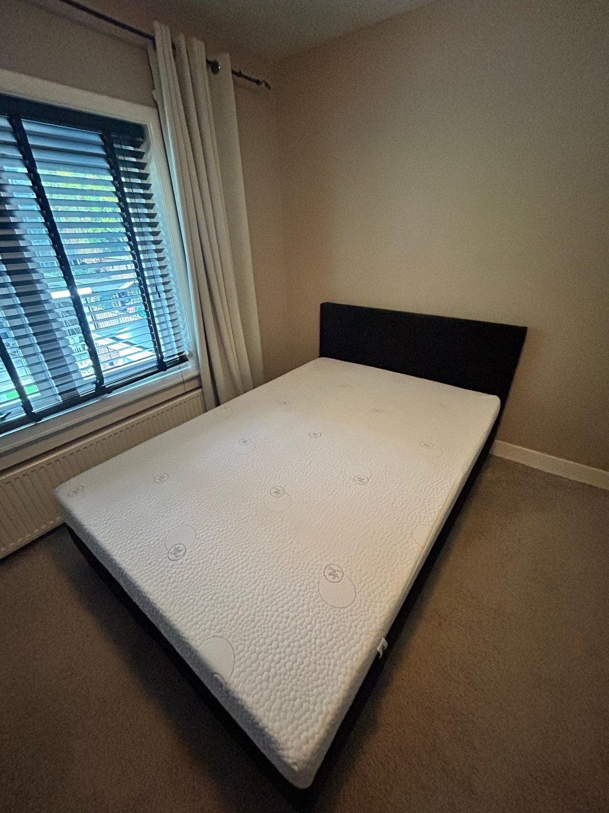 2-persoons boxspring 140 cm, Ophalen, Gebruikt, Zwart, Tweepersoons
