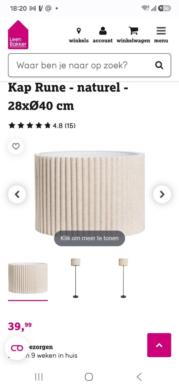 Lampenkap Rune van Leenbakker, Ophalen of Verzenden, Nieuw