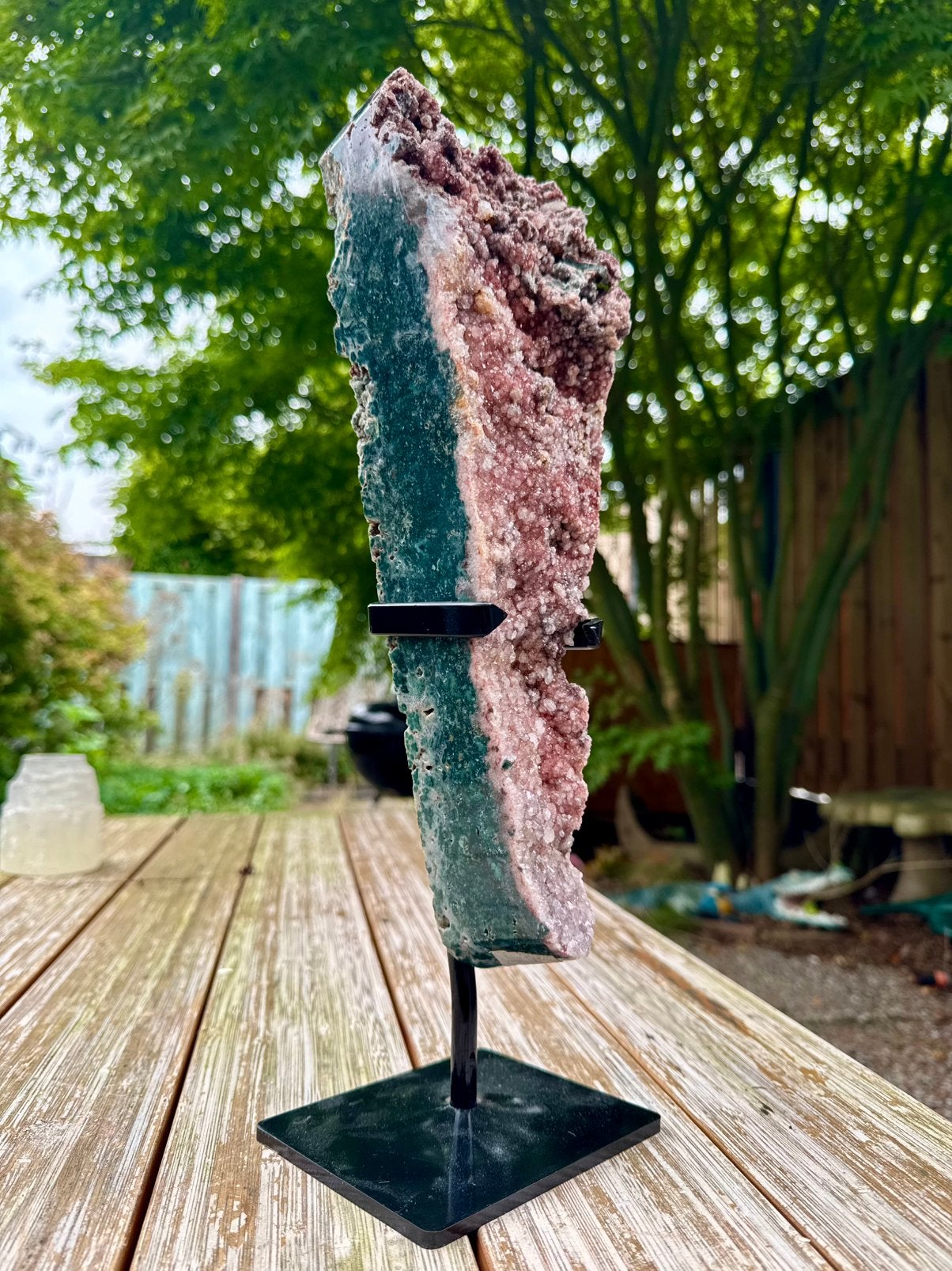 Pink amethist op standaard AAA 40cm, Ophalen of Verzenden, Mineraal