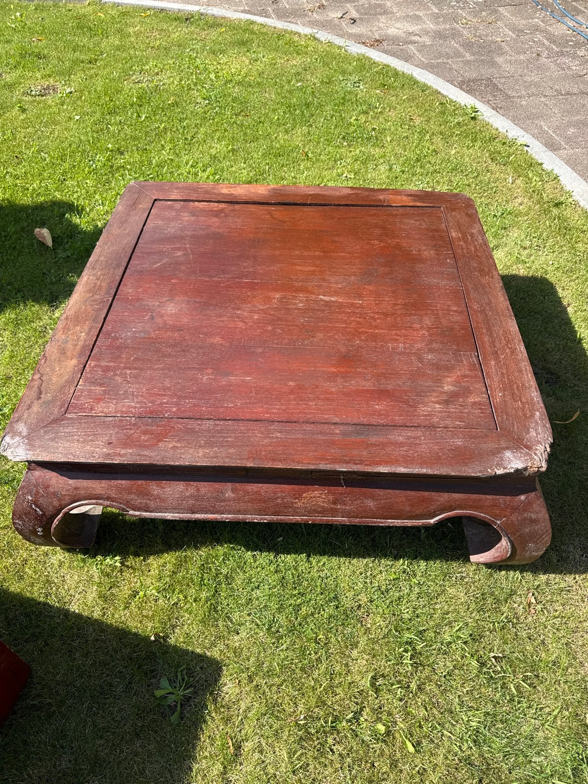 Antieke Chinese  opium. theetafel/bijzettafel 100x100, Ophalen