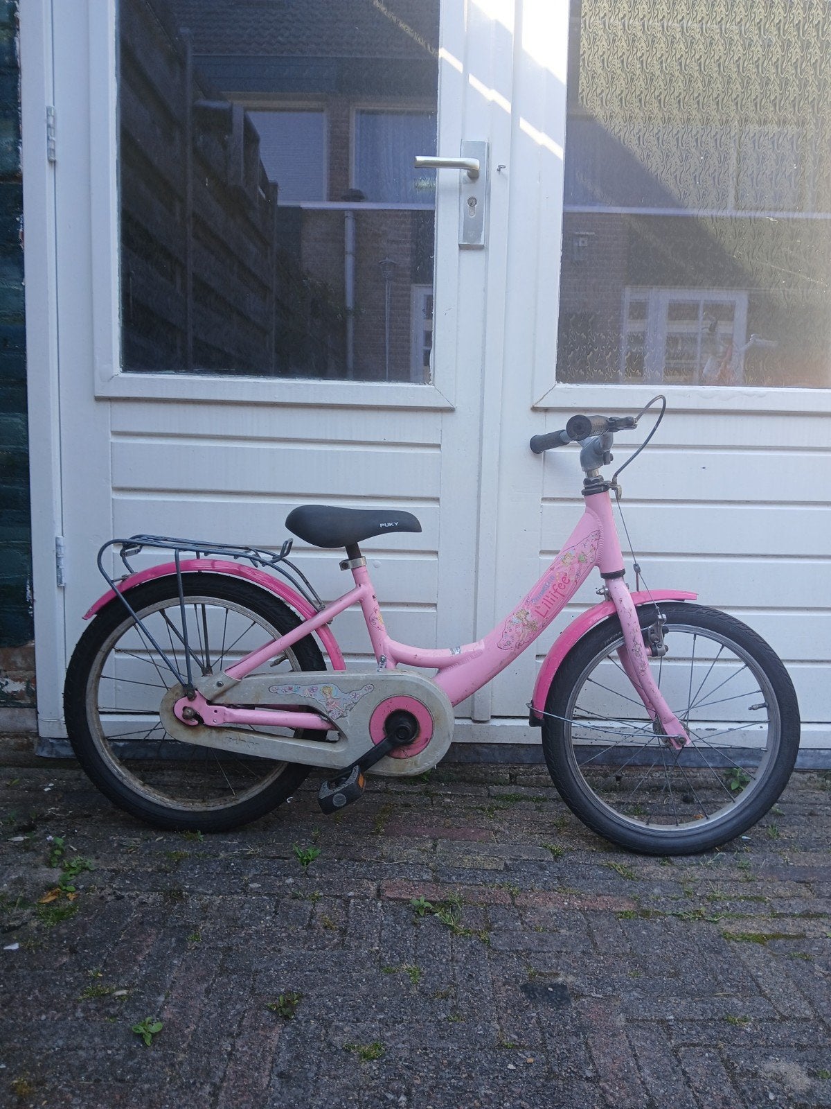 Kinderfiets Puki Lillifee 18 inch, Ophalen, Zo goed als nieuw, 16 tot 20 inch
