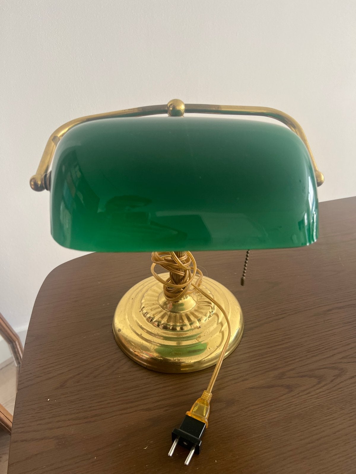 Vintage Bankierslamp Groen (uit Amerika), Ophalen of Verzenden