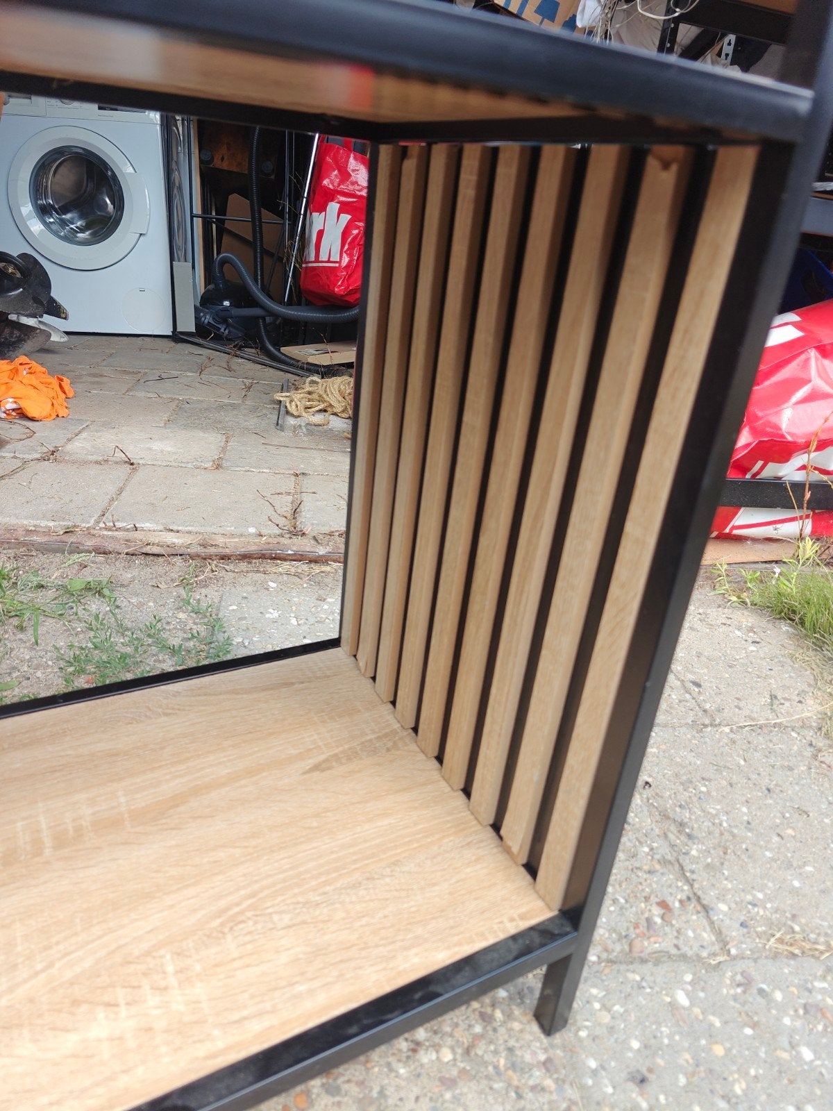 MDF Houten Kast met Stalen Frame - Modern Design, Huis en Inrichting, Kasten | Boekenkasten, Met plank(en), Minder dan 50 cm, Gebruikt