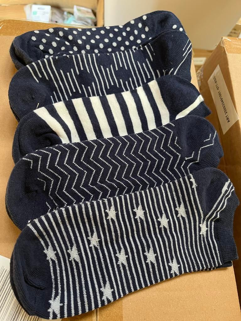 Sneaker sokjes dames diverse printjes, 7471DW, Overige kleuren, Maat 35 t/m 38, Nieuw