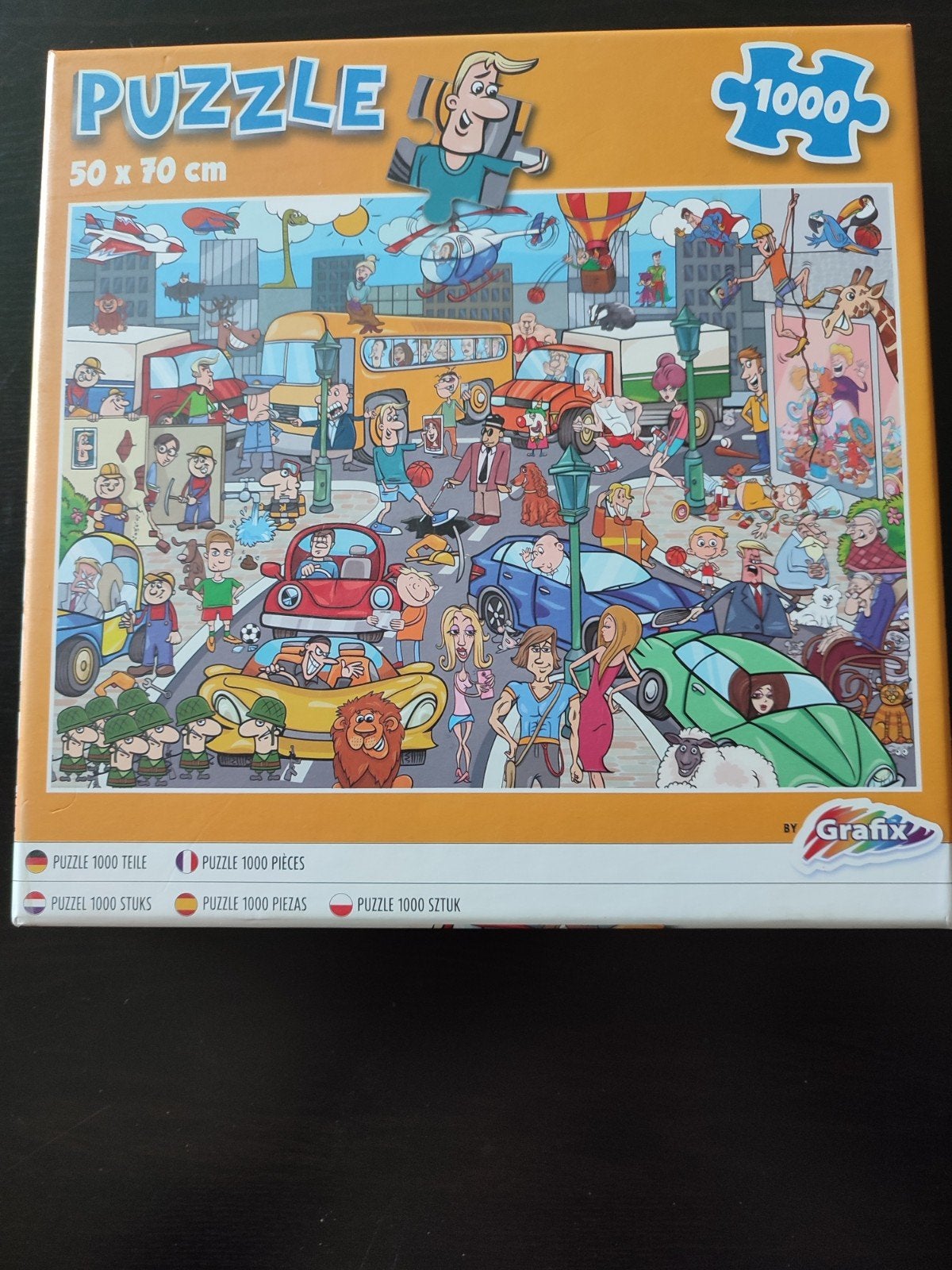 Grafix Legpuzzel 1000 stukjes - Drukke Stad 50x70 cm, Ophalen of Verzenden, 500 t/m 1500 stukjes, Gebruikt, Legpuzzel