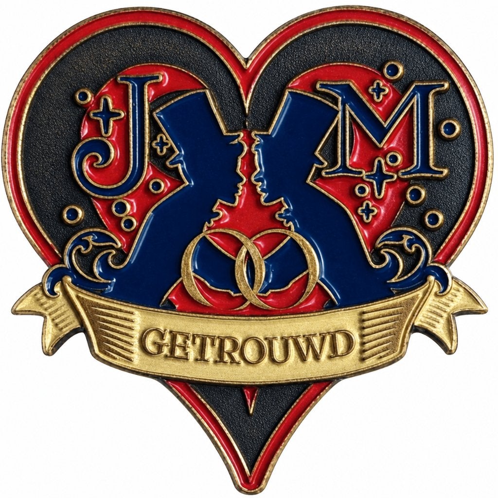 Gezocht: Efteling pin - J&M getrouwd 24-09-2021 (zie foto), Ophalen of Verzenden, Nieuw, Button of Speldje