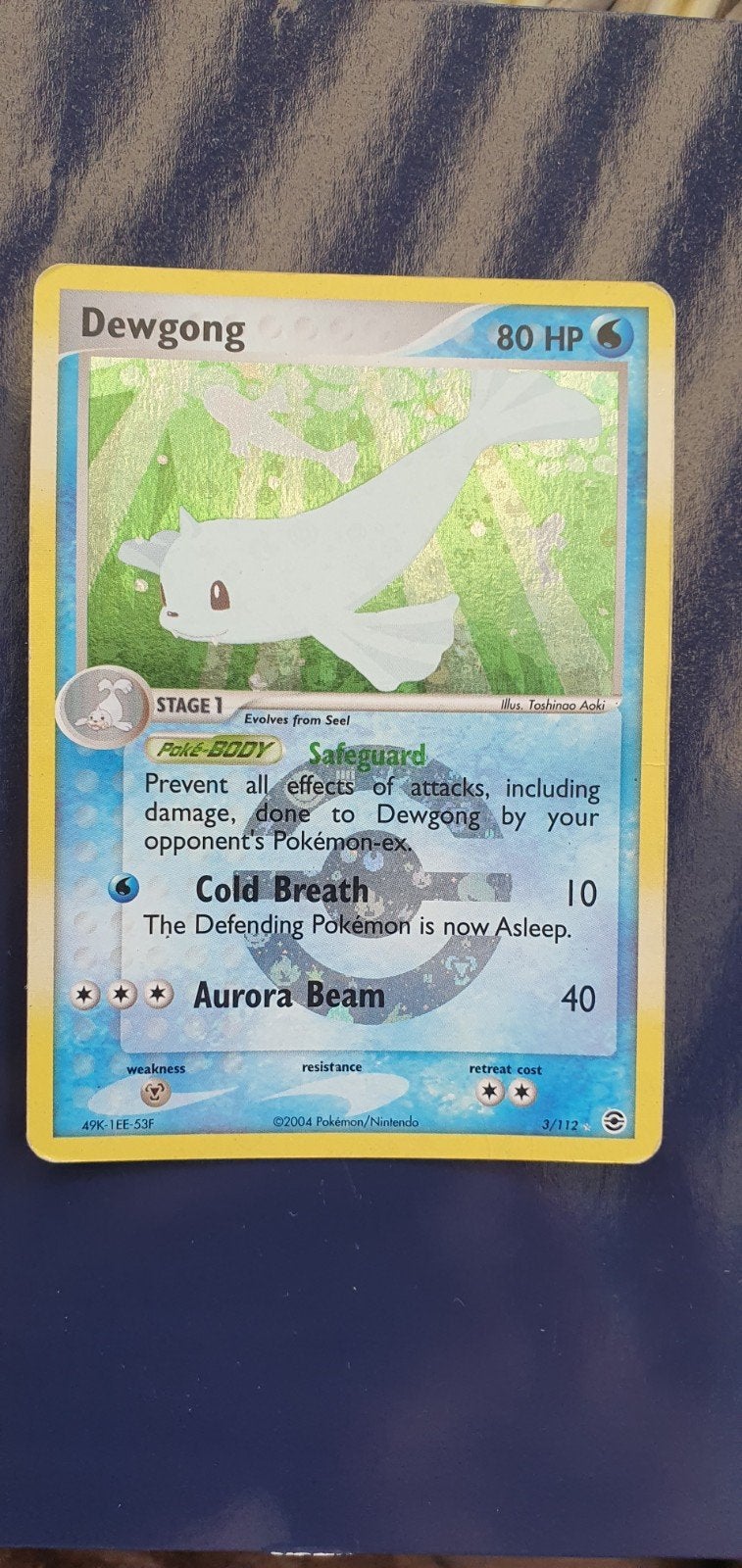 Dewgong 3/112 holo pokemon kaart, Ophalen of Verzenden, Zo goed als nieuw
