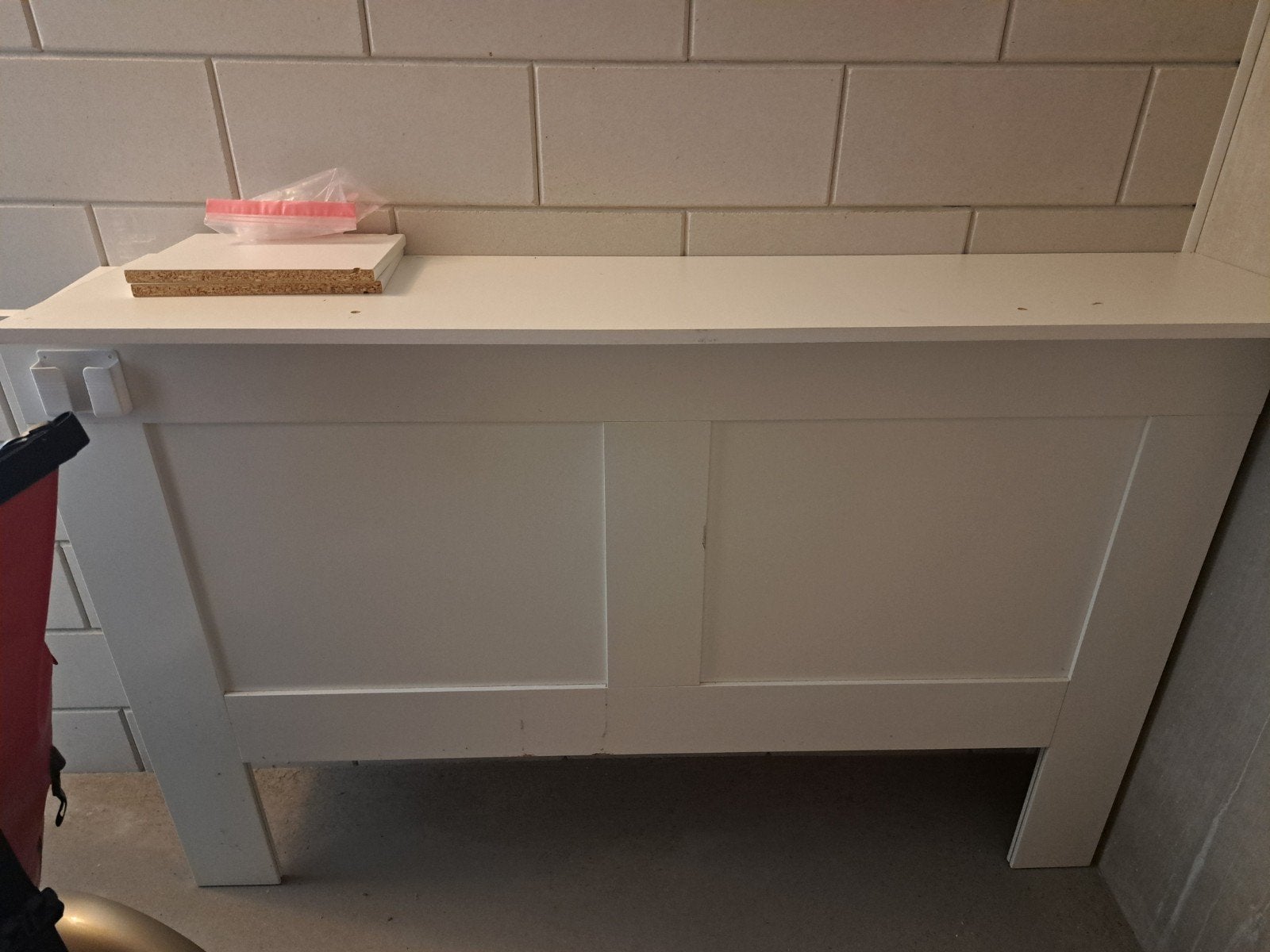 gratis!! IKEA BRIMNES Achterwand 160 cm - Wit Hoofdeinde, Huis en Inrichting, Slaapkamer | Bedden, Gebruikt, 160 cm, Wit, Ophalen