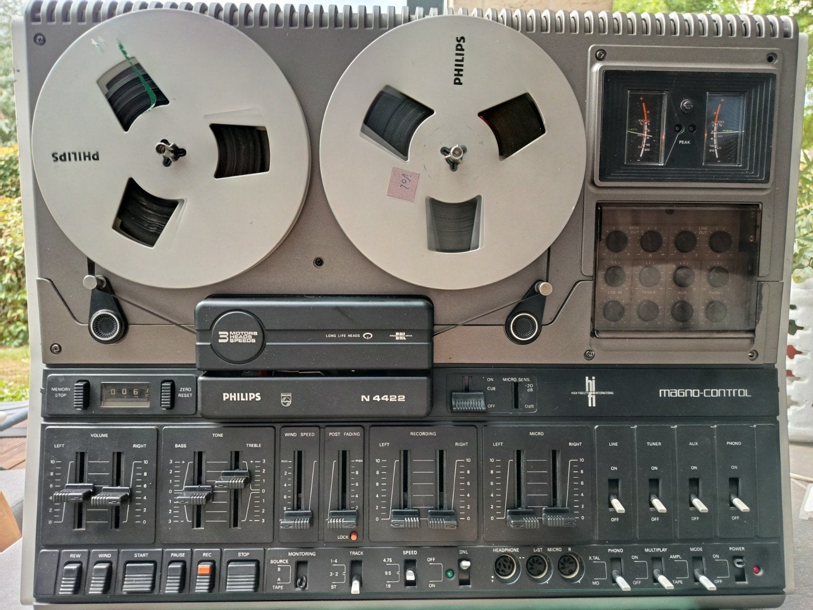 Philips N4422 Bandrecorder met stofkap en banden, Audio, Tv en Foto, Bandrecorders, Ophalen, Bandrecorder, Met banden