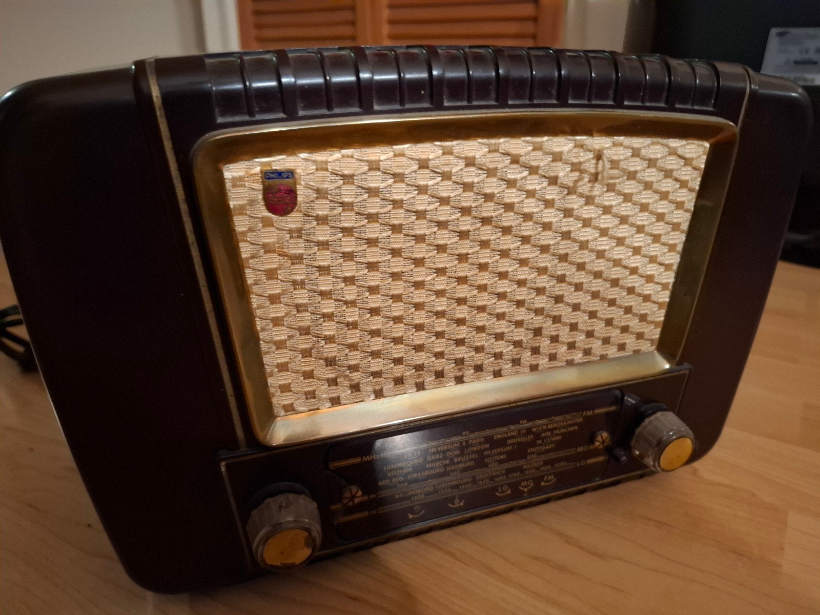 Vintage Philips buizenradio - werkend, Ophalen of Verzenden, Gebruikt, Radio