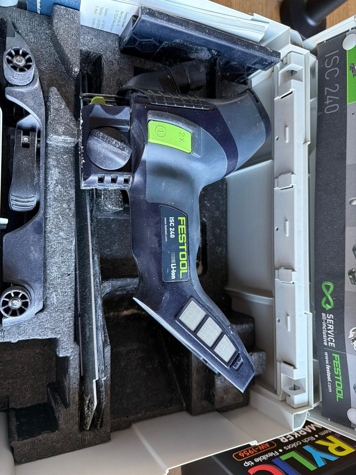 Festool ISC 240 Li-ion isolatiezaag, Ophalen of Verzenden, Zo goed als nieuw, Minder dan 600 watt, Decoupeerzaag