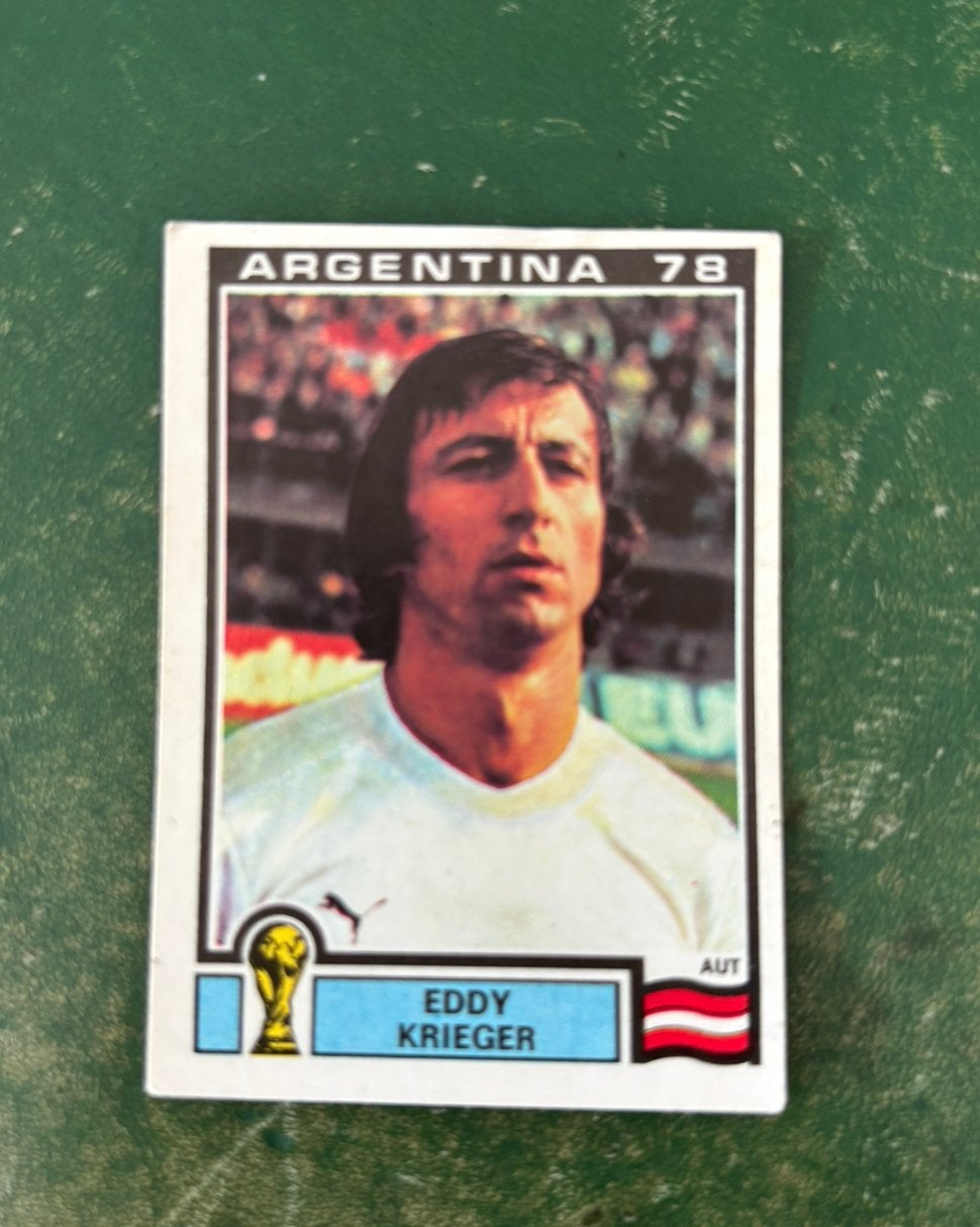 Panini plaatje Eddy Krieger Oostenrijk WK 78, Ophalen of Verzenden