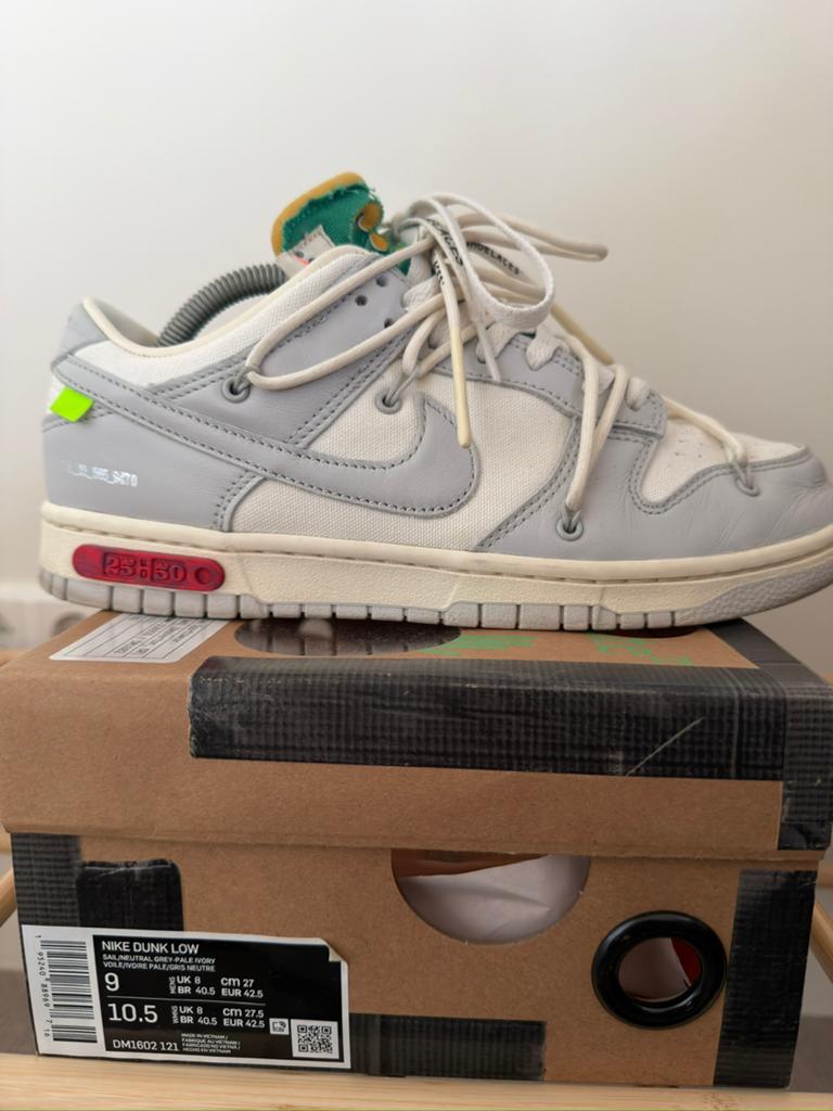 Nike dunk low x off white lot 25 maat 42,5, Kleding | Heren, Schoenen, Wit, Ophalen of Verzenden, Sneakers of Gympen, Zo goed als nieuw