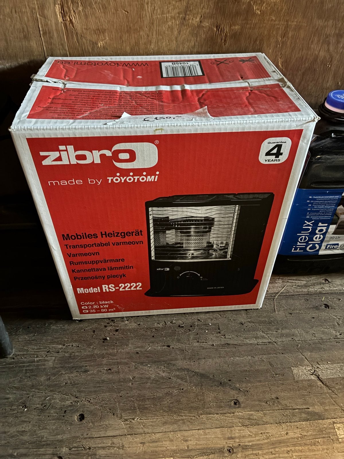 Zibro RS-2222 Mobiele Petroleumkachel - Nieuw in doos, Ophalen, 30 tot 80 cm, Minder dan 60 cm, 800 watt of meer