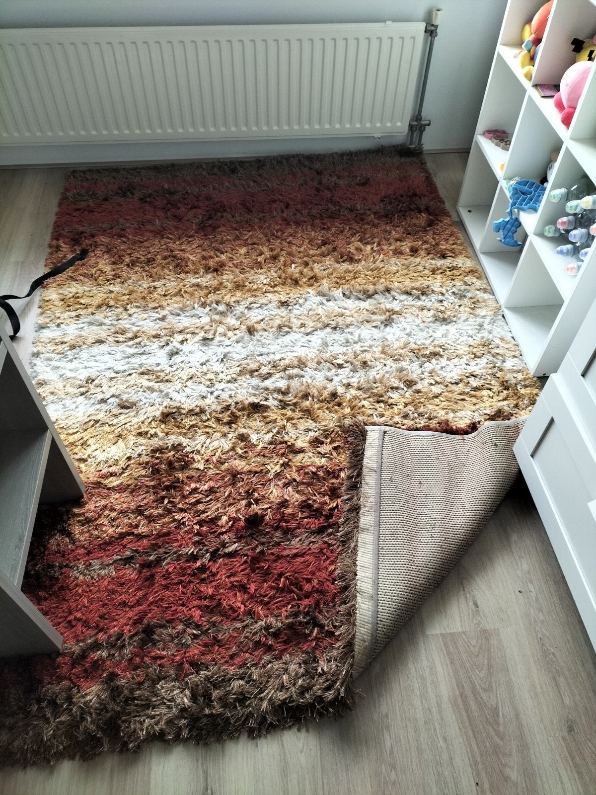 Vloerkleed tapijt 190x130 cm - Bruin, Rood, Beige, Huis en Inrichting, Ophalen, Gebruikt, 100 tot 150 cm, Shaggy, Modern