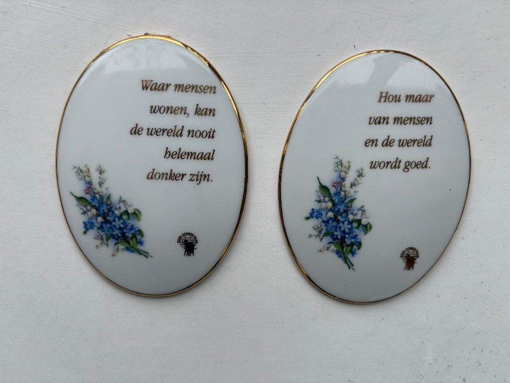 MOOIE SPREUKEN OP OVALE PORSELEINEN TEGEL, Ophalen of Verzenden