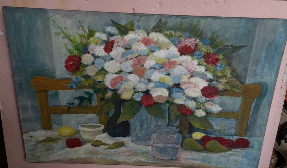 Stil leven met bloemen, Ophalen