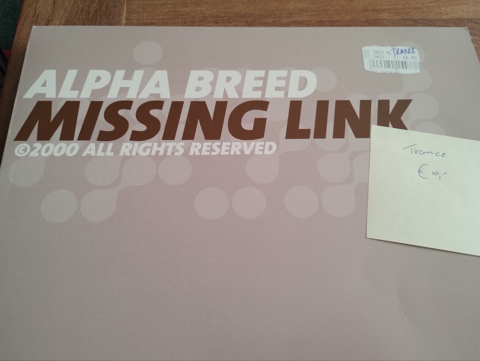 Alpha Breed - Missing Link (2000) Trance 12" Vinyl, Cd's en Dvd's, Vinyl | Dance en House, Gebruikt, Trance, LP, 12 inch, Ophalen of Verzenden