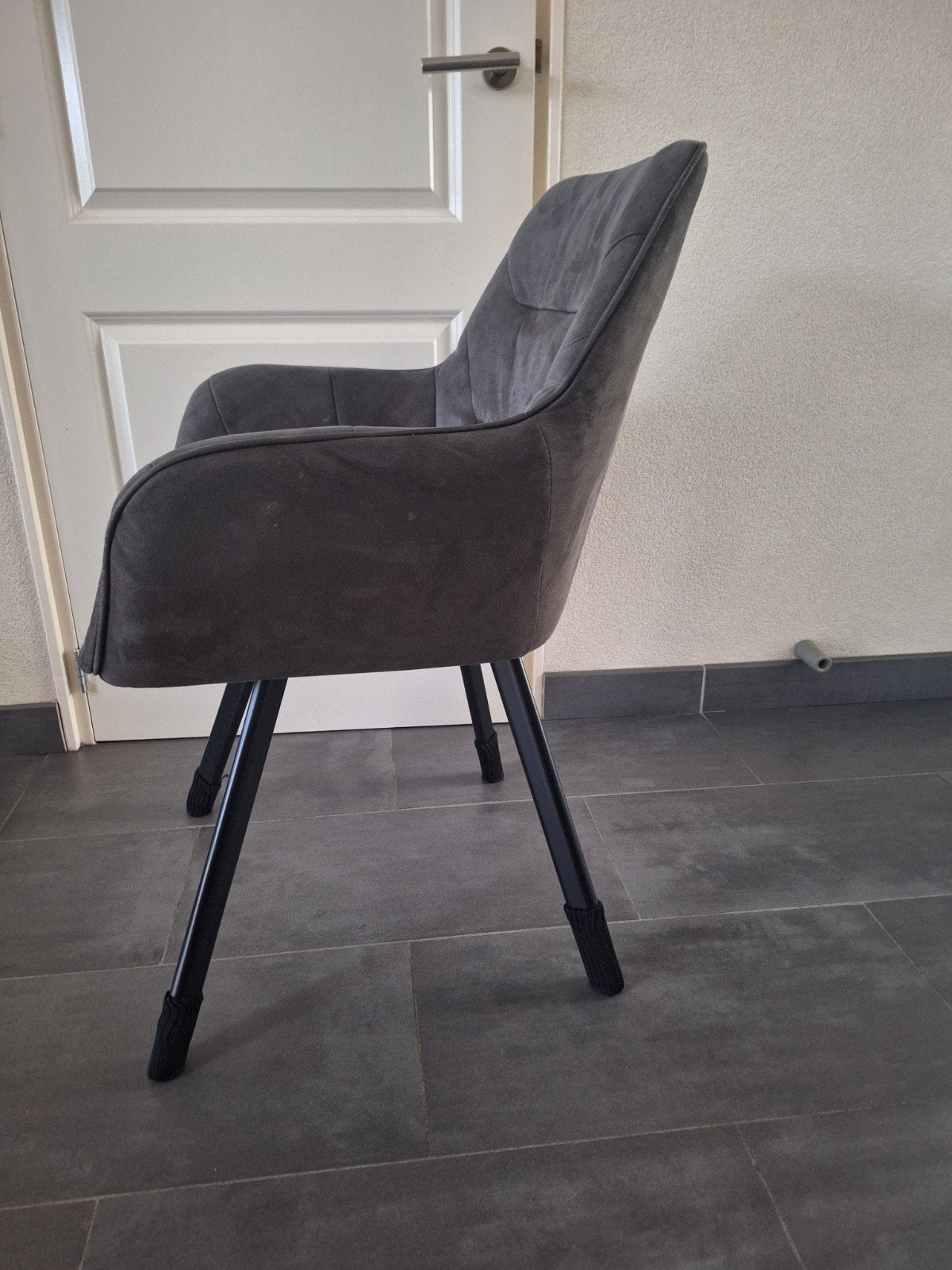 eetkamerstoelen, Huis en Inrichting, Stoelen, Ophalen, Grijs, Stof, Drie