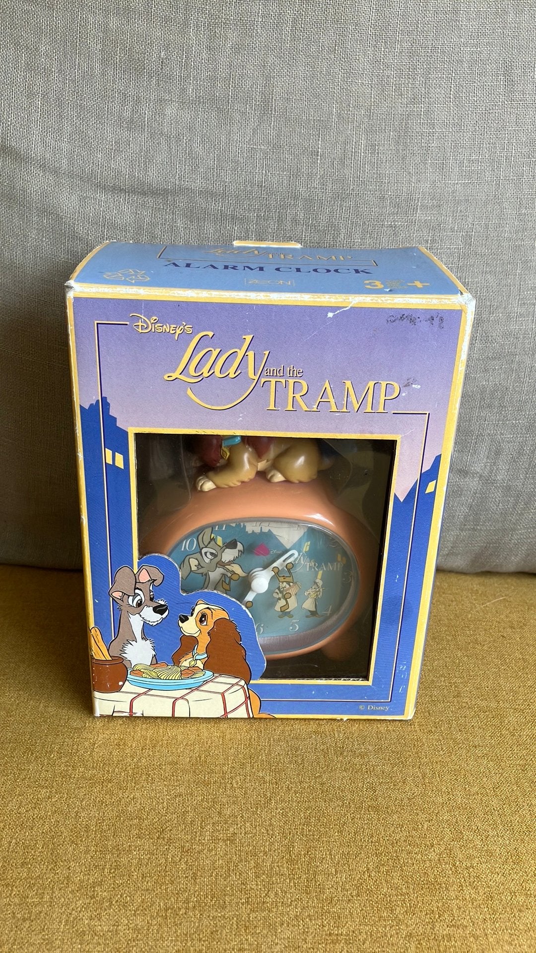 Vintage Disney Lady en de Vagebond wekker in doos– jaren 90, Ophalen of Verzenden, Overige figuren, Gebruikt, Overige typen
