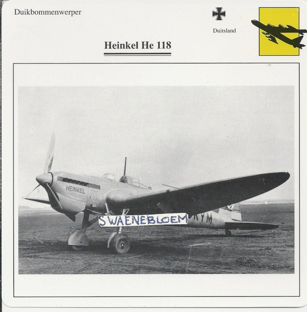 11 Duikbommenwerpers, Heinkel, Blohm & Voss, Henschel, Gebruikt, Ophalen of Verzenden, Voor 1940, Prent