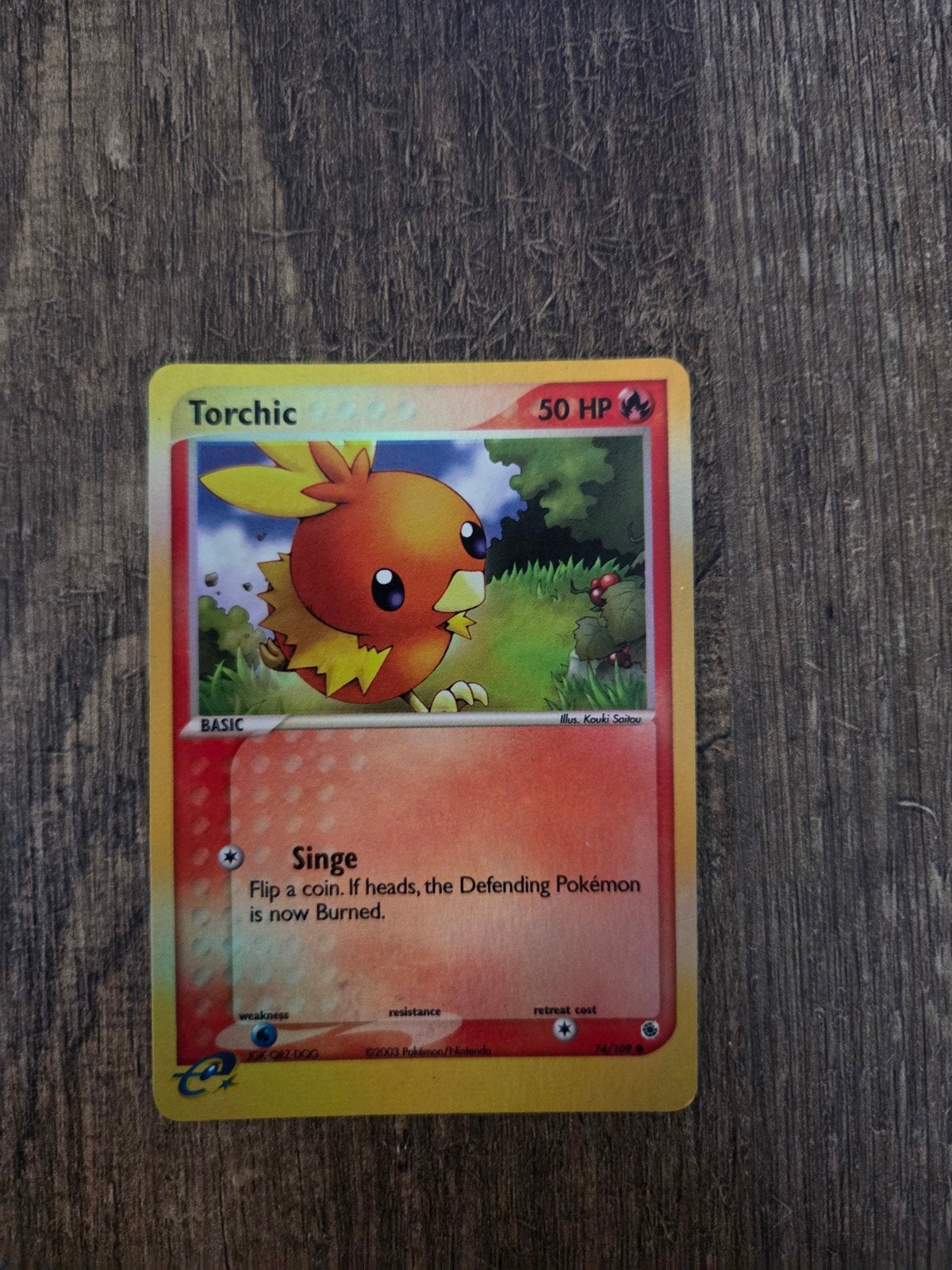 Torchic Pokémon Kaart - Basis 50 HP, Ophalen of Verzenden, Gebruikt, Losse kaart