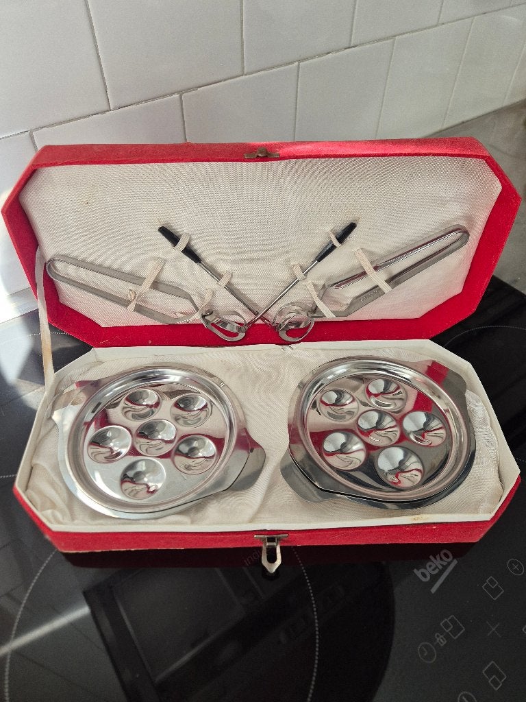 Vintage Escargot Set - Compleet in Doos, Ophalen of Verzenden, Zo goed als nieuw