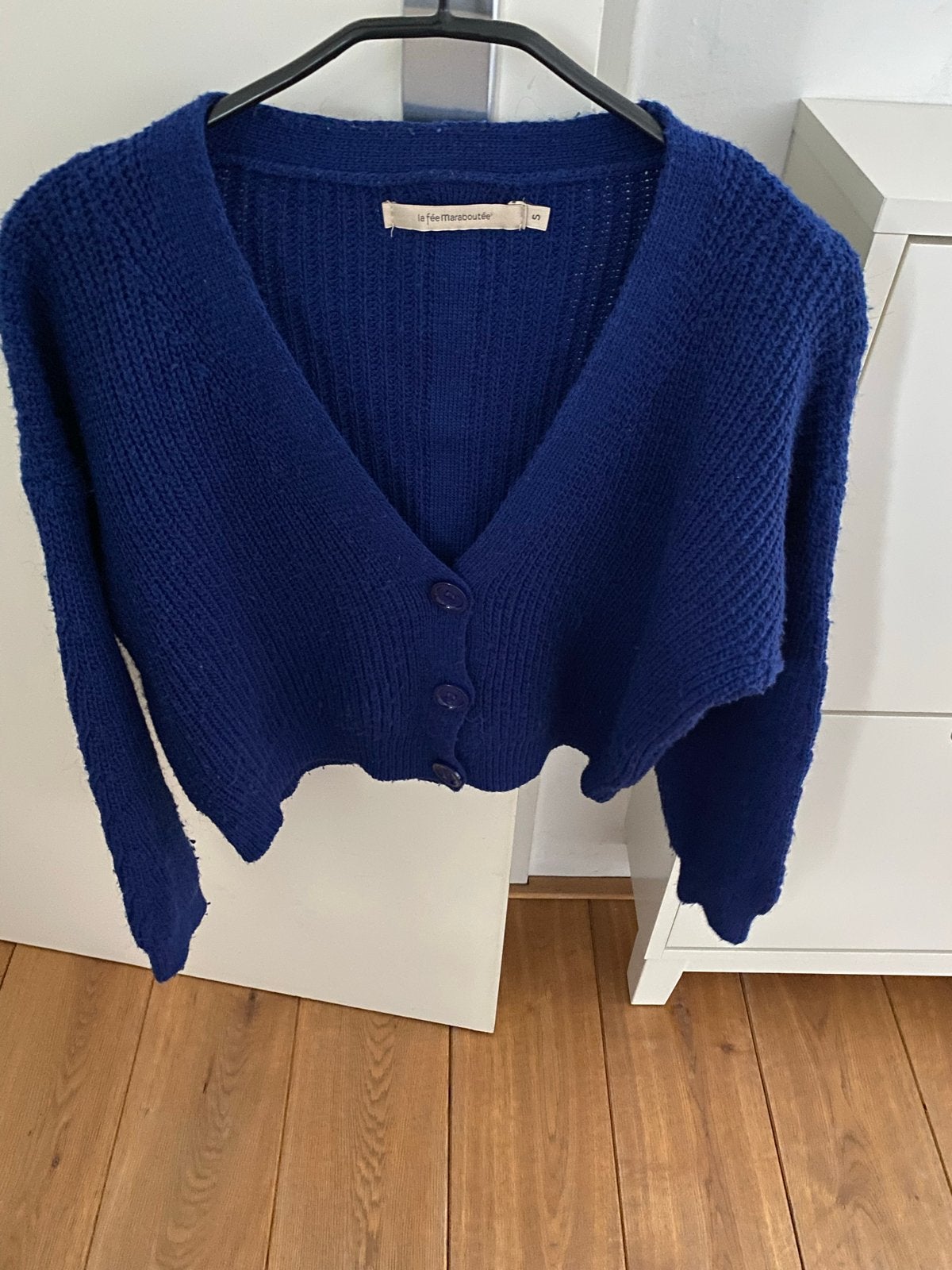 La Fée Maraboutée gebreid vestje maat S, Ophalen, Zo goed als nieuw, Maat 36 (S), Blauw