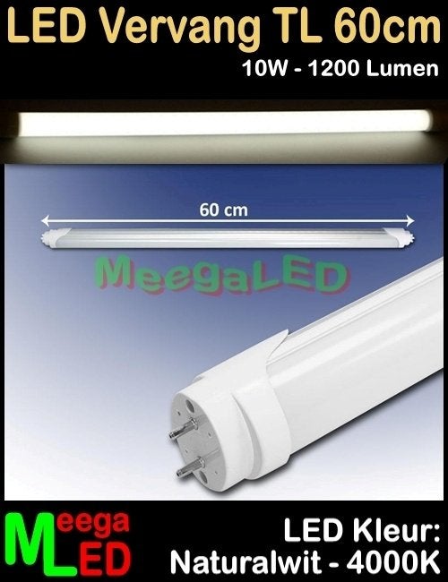 UITVERKOOP: 15x LED TL T8 60cm 10W 840 Natural Wit 4000K, Led-lamp, G13 (TL), Nieuw, Ophalen of Verzenden