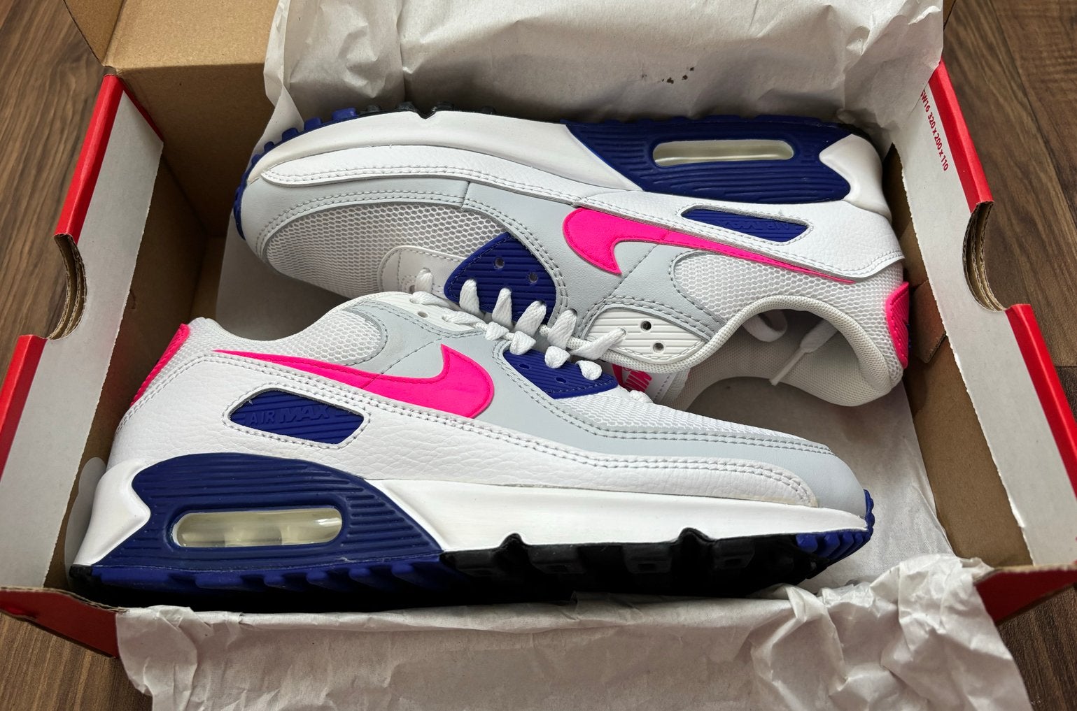 Nieuw Nike Air Max 90 White Hyper Pink Concord Maat 41, Wit, Nieuw, Ophalen of Verzenden, Sneakers of Gympen