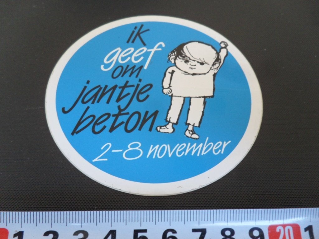 sticker Ik geef om Jantje Beton 2-8 November, Ophalen, Zo goed als nieuw